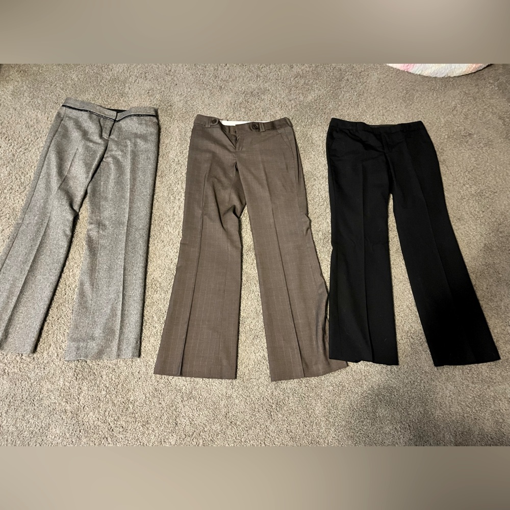 3 pairs dress pants lot - size 4 - Banana Republic (2 pairs) and Express Editor